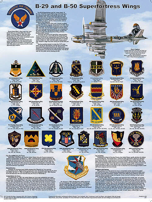 B-29 and B-50 Bomb Wng Patch Poster
